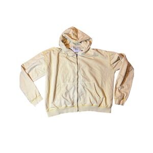 BDG Bonfire Solid Zip-Up Yellow Sweatshirt M